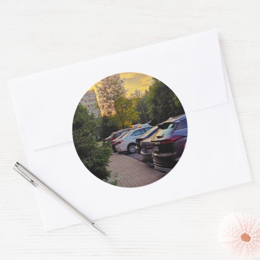 Gouden Avond Stedelijke Sticker – Aanpasbaar (Envelop)