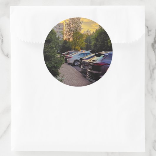 Gouden Avond Stedelijke Sticker – Aanpasbaar (Tas)