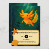 Gouden Axolotl in Moonlit Pond Verjaardag Kaart (Voorkant / Achterkant)