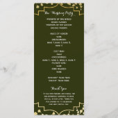 Gouden Baby's Breath Bloem Olive Bruiloftsprogramm Programma (Achterkant)