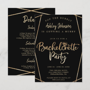 Gouden Bachelorette Party Uitnodigingen - Reissche