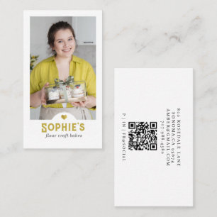 Gouden bakker banketbakker foto QR-code Visitekaartje