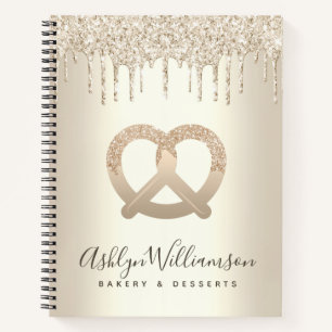 Gouden Bakkerij Catering Gebak Chef Glitter Drips Notitieboek