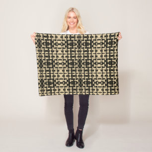 Gouden Baksteenpatroon Dekbed Fleece Deken