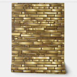 Gouden bakstenen Gouden Patronen Elegante Minimali Behang