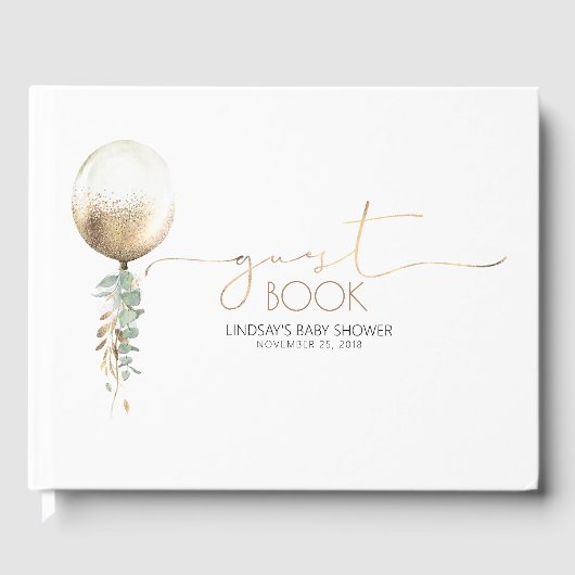 Gouden ballon Garland Baby shower Gastenboek (Voorkant)