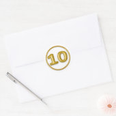 Gouden ballon nummer 10 ronde sticker (Envelop)