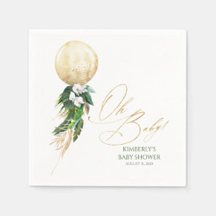 Gouden ballon Tropisch groen Garland Baby shower Servet