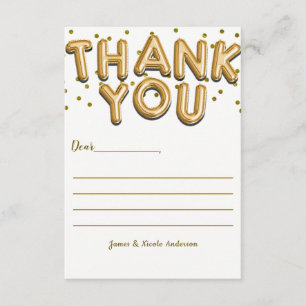 Gouden Ballonnen Confetti Stippen Moderne Dankkaar Bedankkaart