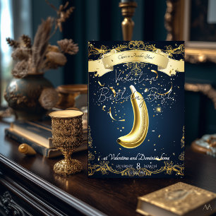 Gouden Banaan Verjaardag    Speelse Luxe Kaart
