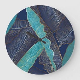 Gouden bananenblad: luxe patroon. grote klok