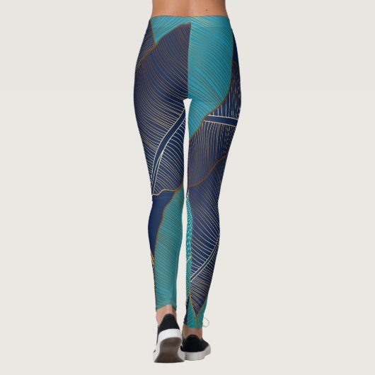 Gouden bananenblad: luxe patroon. leggings (Achterkant)