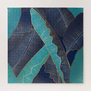 Gouden bananenblad: luxe patroon. legpuzzel