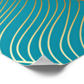 Gouden bananenblad: luxe patroon. poster (Hoek)