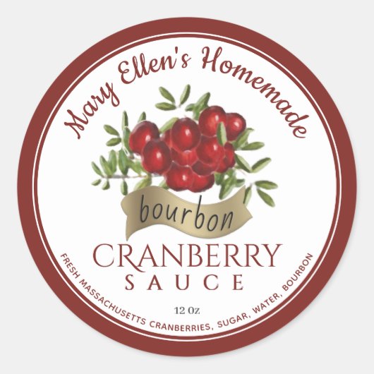Gouden Banner Bourbon en Cranberry Sauce Label (Voorkant)