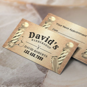 gouden Barber Barbershop Hair Stylist Afsprakenkaartje