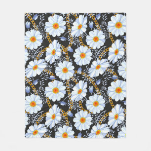 Gouden Barok: Bloemen ketting textuur Fleece Deken