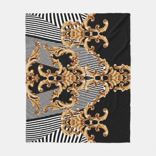Gouden barok, ingewikkeld ornament ontwerp. fleece deken (Voorkant)