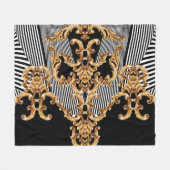 Gouden barok, ingewikkeld ornament ontwerp. fleece deken (Voorkant (Horizontaal))