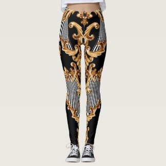 Gouden barok, ingewikkeld ornament ontwerp. leggings