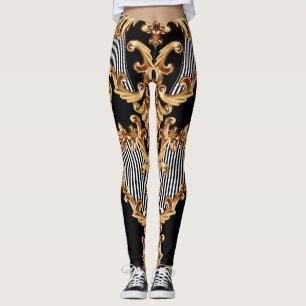 Gouden barok, ingewikkeld ornament ontwerp. leggings