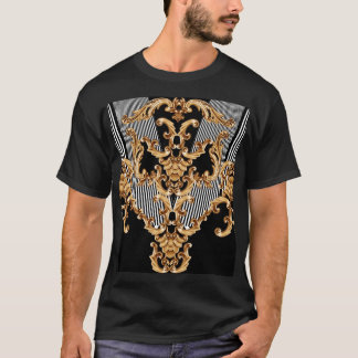 Gouden barok, ingewikkeld ornament ontwerp. t-shirt
