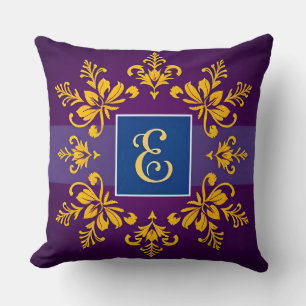 Gouden Barok Letter E Klassieke Monogram Stijl ✨ Kussen