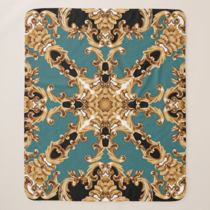 Gouden barok, luxe ornament design. sherpa deken
