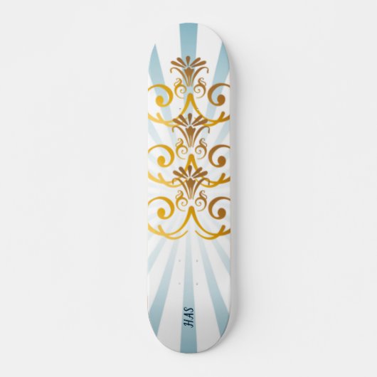 Gouden Barok Patroon Skateboard Deck (Voorkant)