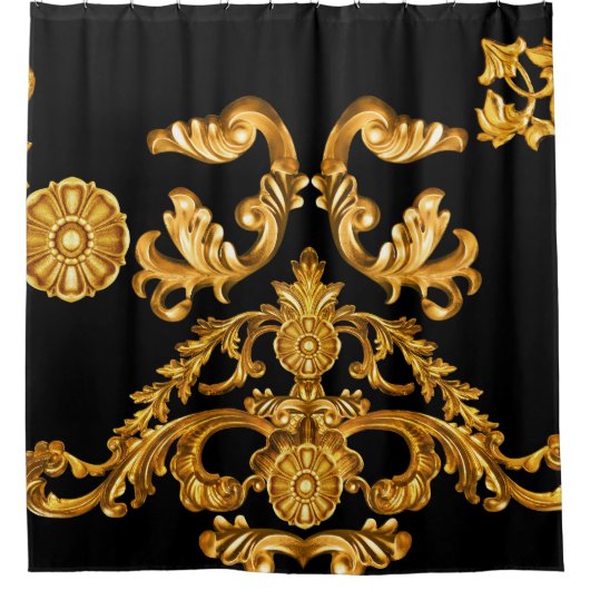 Gouden barok, sierelementen. douchegordijn (Voorkant)
