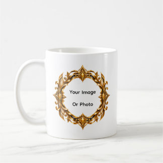 Gouden barokframe aangepaste foto klassieke mok