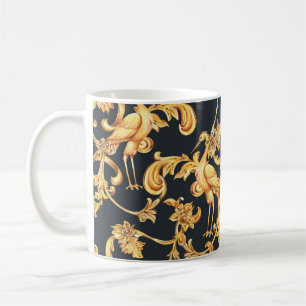 Gouden barokkranen: rococo ornament. koffiemok