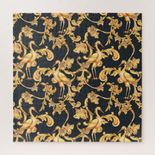 Gouden barokkranen: rococo ornament. legpuzzel