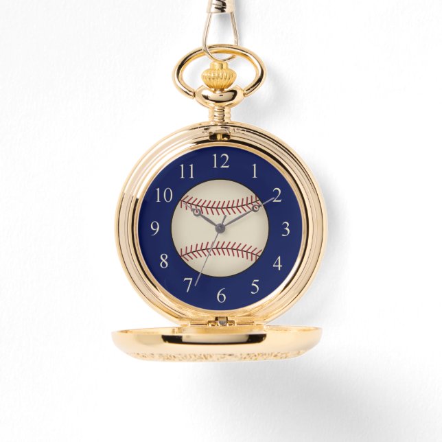 Gouden Baseball Pocket Watch Horloge (Voorkant)