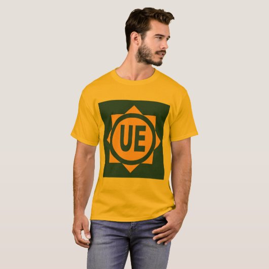 Gouden Basic T-shirt mannen EU-ontwerp (Voorkant volledig)