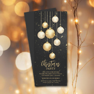 Gouden Baubles Kerstboom Ornamenten Kaart