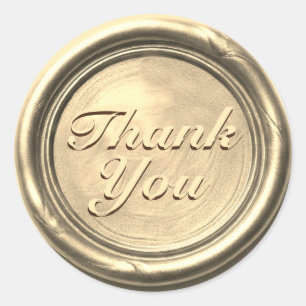 Gouden Bedankt Waszegel Sticker – Elegante Vintage