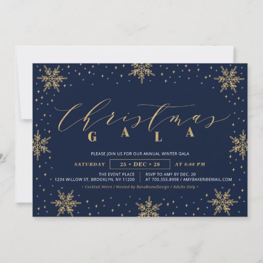 Gouden Bedrijfs Kerstgala, Kerstfeest Kaart (Voorkant)