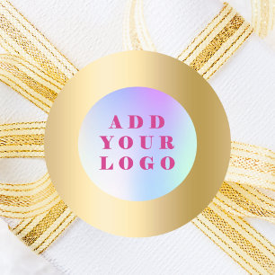 Gouden bedrijfslogo ronde sticker
