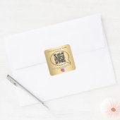 Gouden bedrijfsnaam qr-code instagram vierkante sticker (Envelop)
