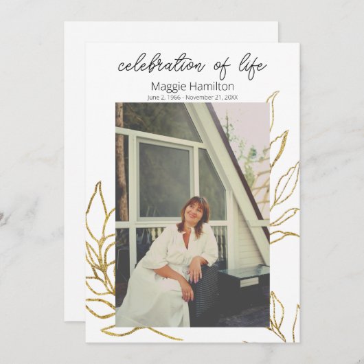 Gouden Begrafenis Viering van Life Programma (Voorkant / Achterkant)