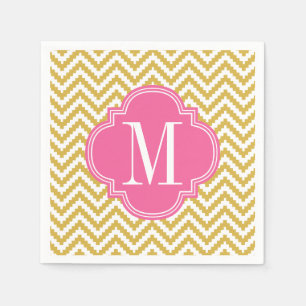 Gouden Beige Chevron Aztec Tribal gepersonaliseerd Servetten