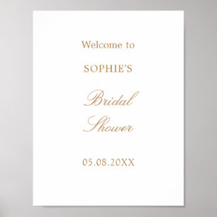 Gouden Beige Script Bruiloft Feest Welkomstposter Poster