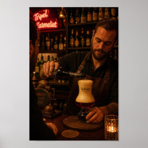 Gouden Belgische uitschenking in kaarslicht Poster