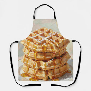 Gouden Belgische Wafels Stroop Olie Schilderij Schort