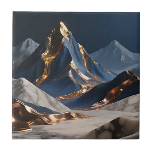 Gouden Berg Marmer Landschap Tegeltje