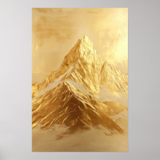 Gouden bergtop poster