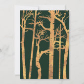 Gouden berken Bomen Bruiloft Uitnodigingen (Achterkant)