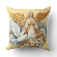 Gouden Beschermengel Met Witte Vogel