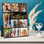 Gouden Besties Fotocollage Trendy Script Font Fotoplaat (Zijkant)
